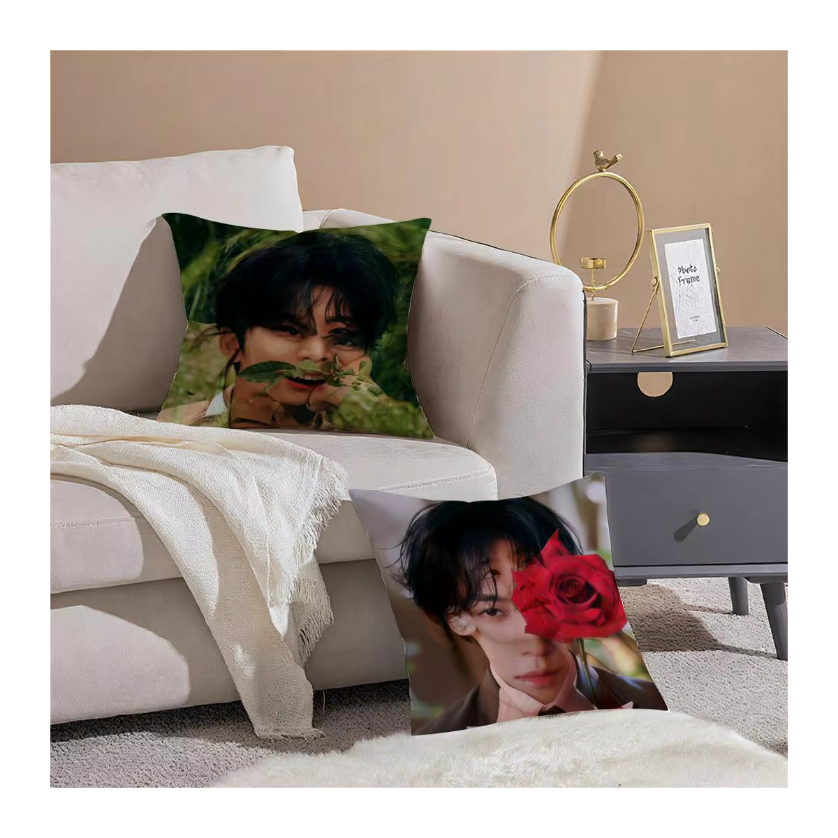 Mingyu Kissenbezug mit Muster in Schwarz und Mehrfarbig für dein Wohnzimmer-Sofa und Schlafzimmer - Bild 3