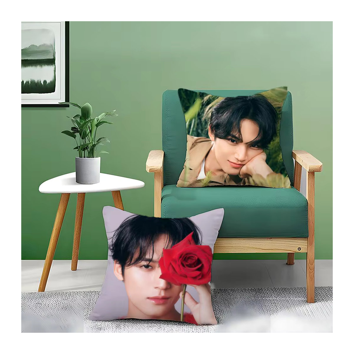 Mingyu Kissenbezug mit Muster in Schwarz und Mehrfarbig für dein Wohnzimmer-Sofa und Schlafzimmer - Bild 4