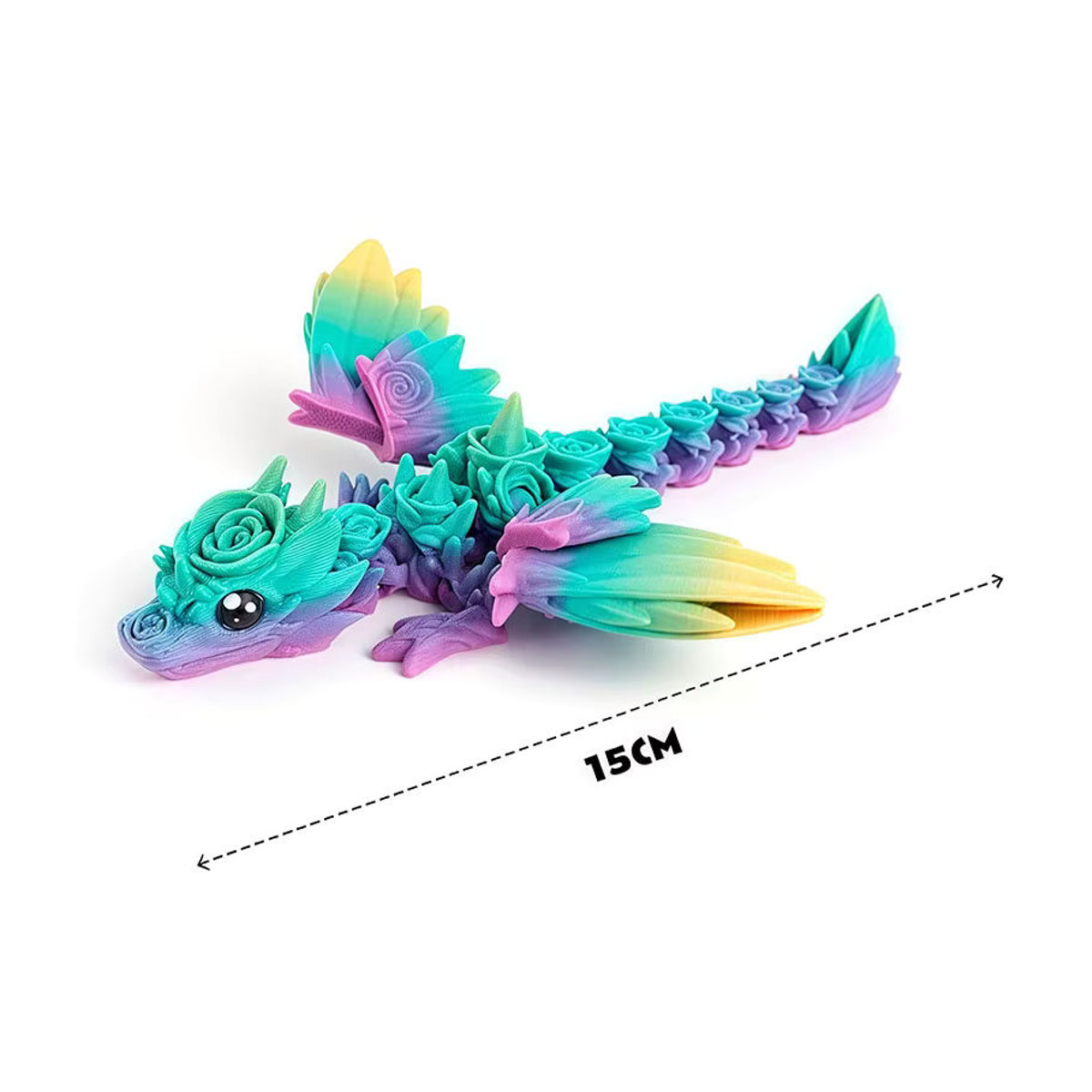 Mini 3D-gedruckter fliegender Drache als mehrfarbige Desktop-Dekoration und kreative Skulptur aus Kunststoff - Bild 4