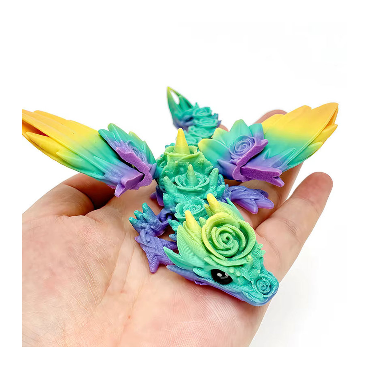 Mini 3D-gedruckter fliegender Drache als mehrfarbige Desktop-Dekoration und kreative Skulptur aus Kunststoff - Bild 5