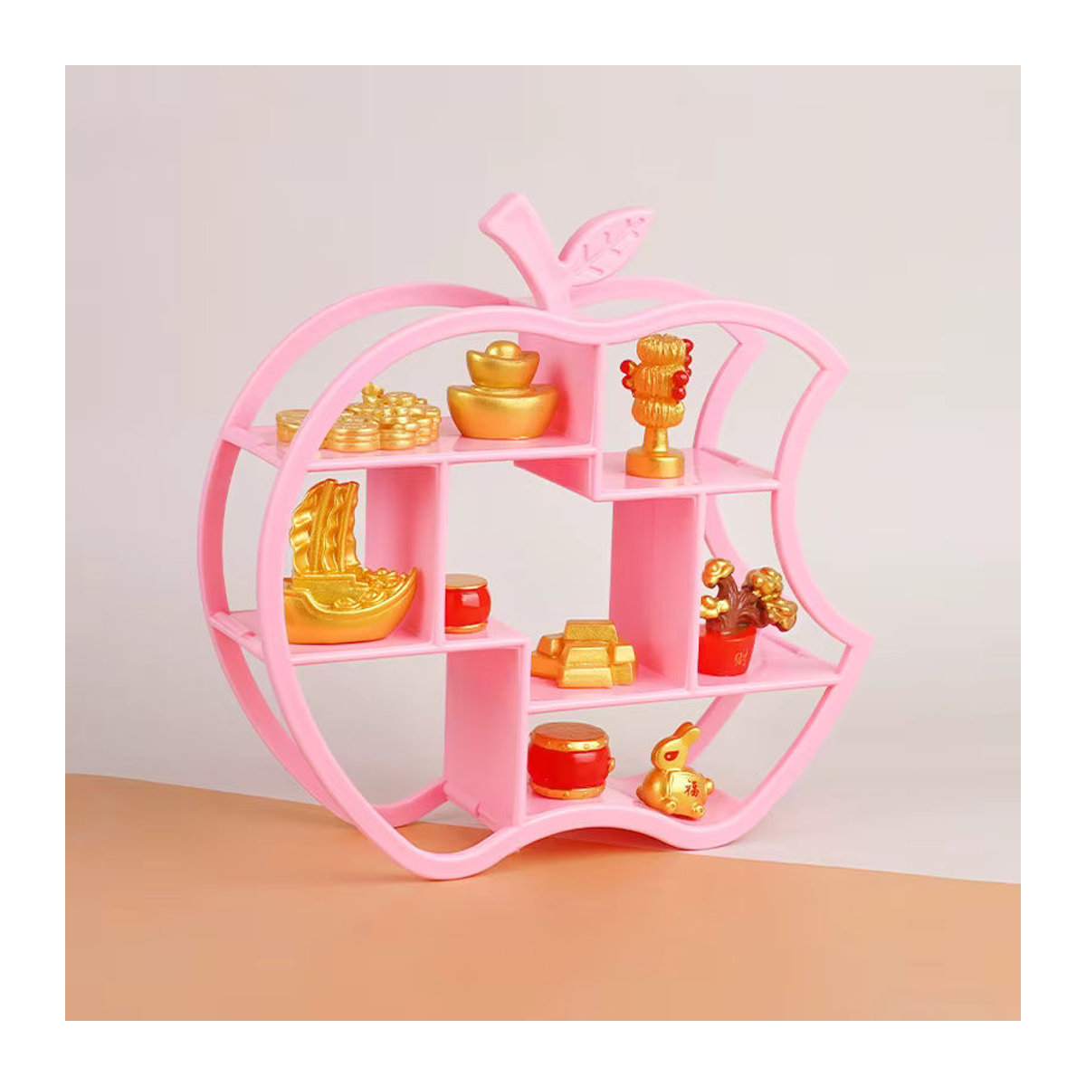 Mini Antikes Regal Display Stand in Rosa für Puppenhaus und Micro-Szenen aus Kunststoff - Bild 1