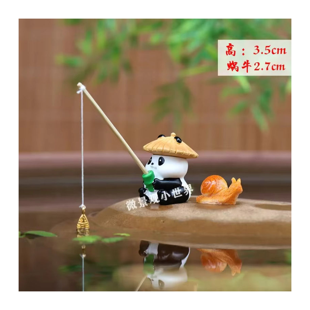 Mini Aquarium Dekoration Panda und Frosch aus Kunstharz für DIY Landschaftsbau in Mehrfarbig - Bild 3