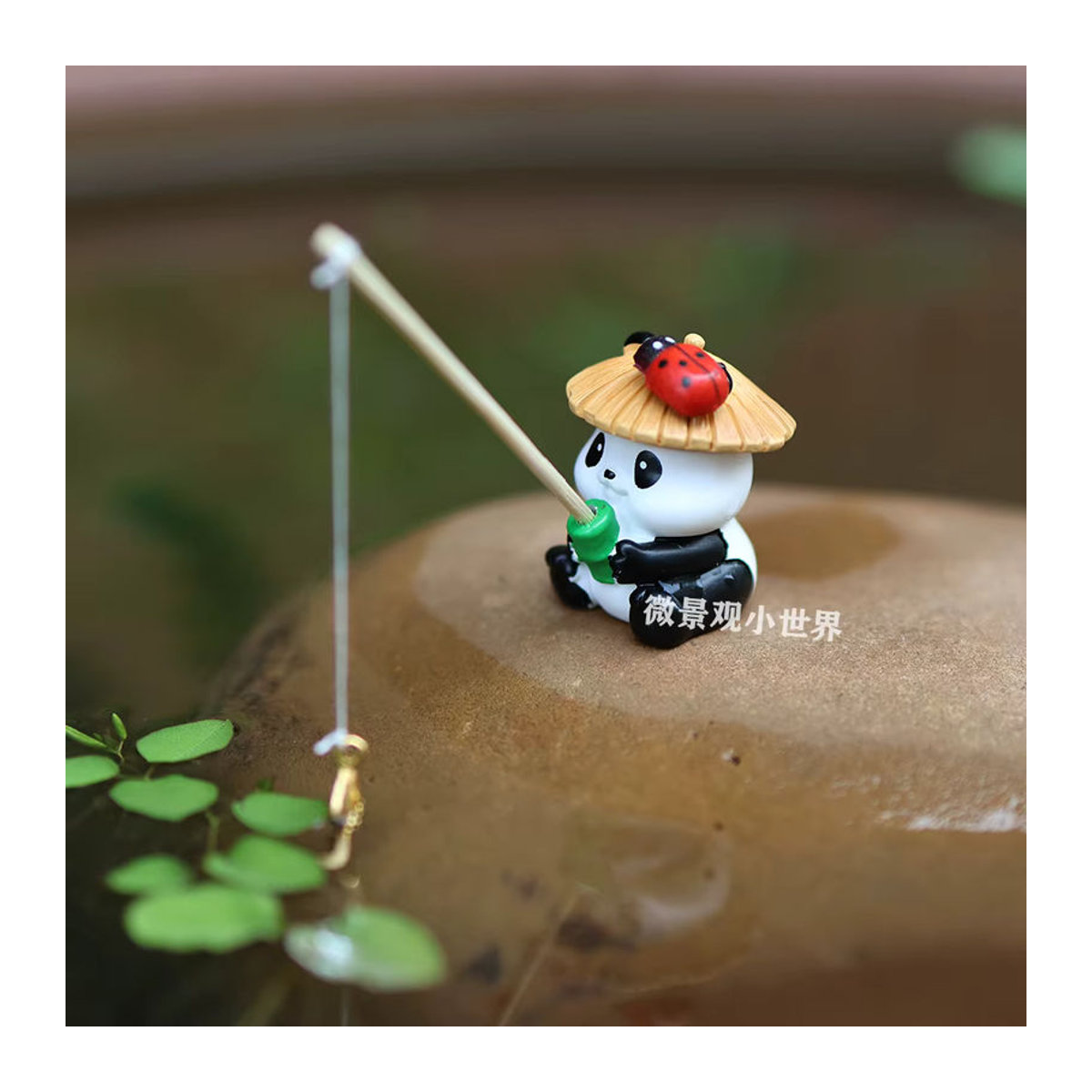 Mini Aquarium Dekoration Panda und Frosch aus Kunstharz für DIY Landschaftsbau in Mehrfarbig - Bild 4