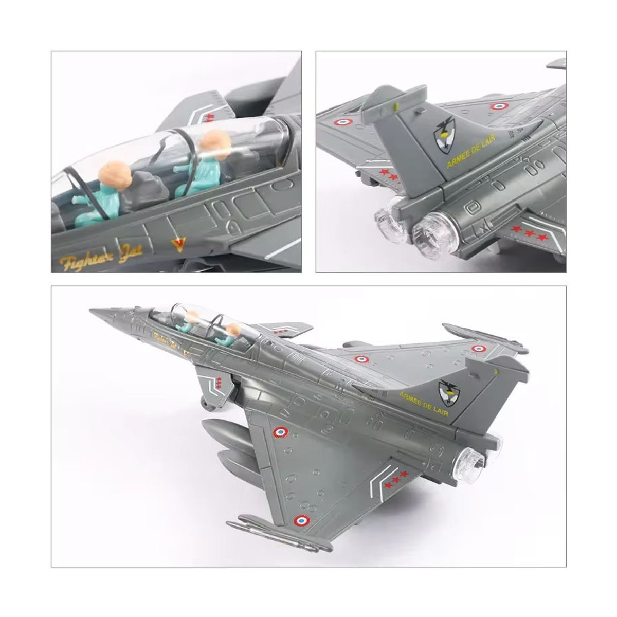 MINI AUTO Rafale Fighter Modellflugzeug aus Metall in Grau als Militärflugzeug Ornament und Geschenk - Bild 3