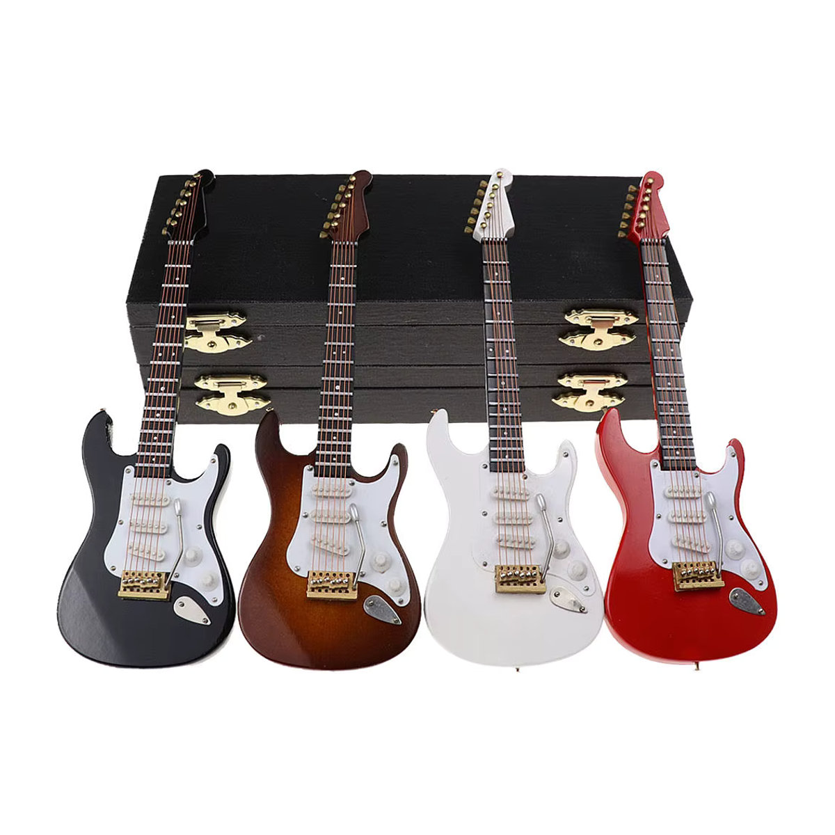 Mini-E-Gitarre aus Holz von MARX in Mehrfarbig als dekoratives Musikinstrument-Modell - Bild 4