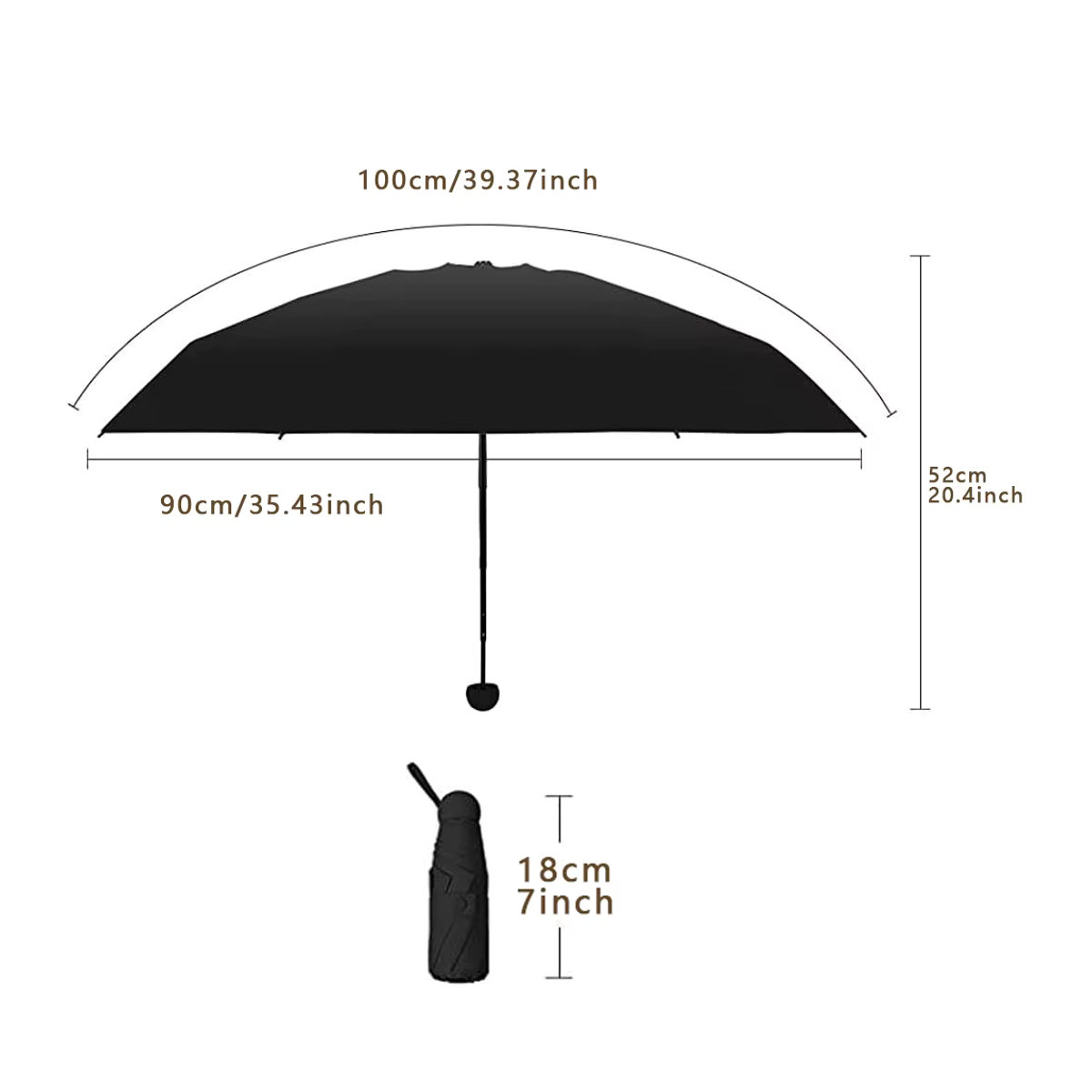 Mini faltbarer Regenschirm mit UV-Schutz und Aufbewahrungsbox, tragbarer Dual-Use Sonnenschirm in Grün und Bunt - Bild 4