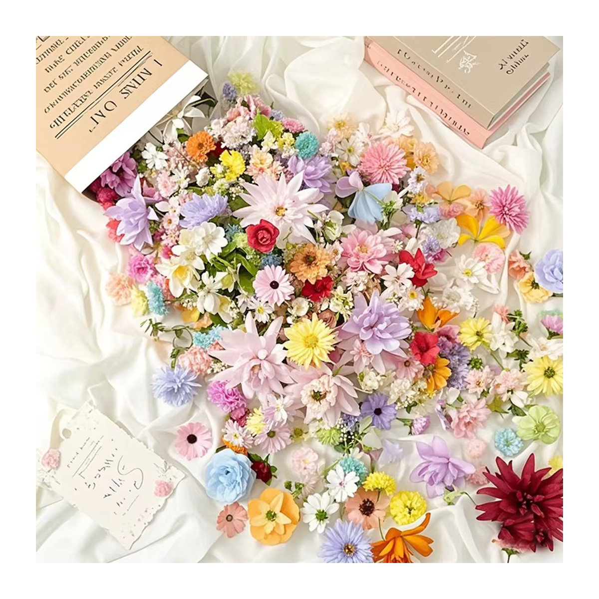 Mini Künstliche Seidenblumen in Zufälliger Mischung für Heimdekoration und Hochzeitsdekoration, Mehrfarbig und Braun, 20 oder 52 Stück - Bild 4