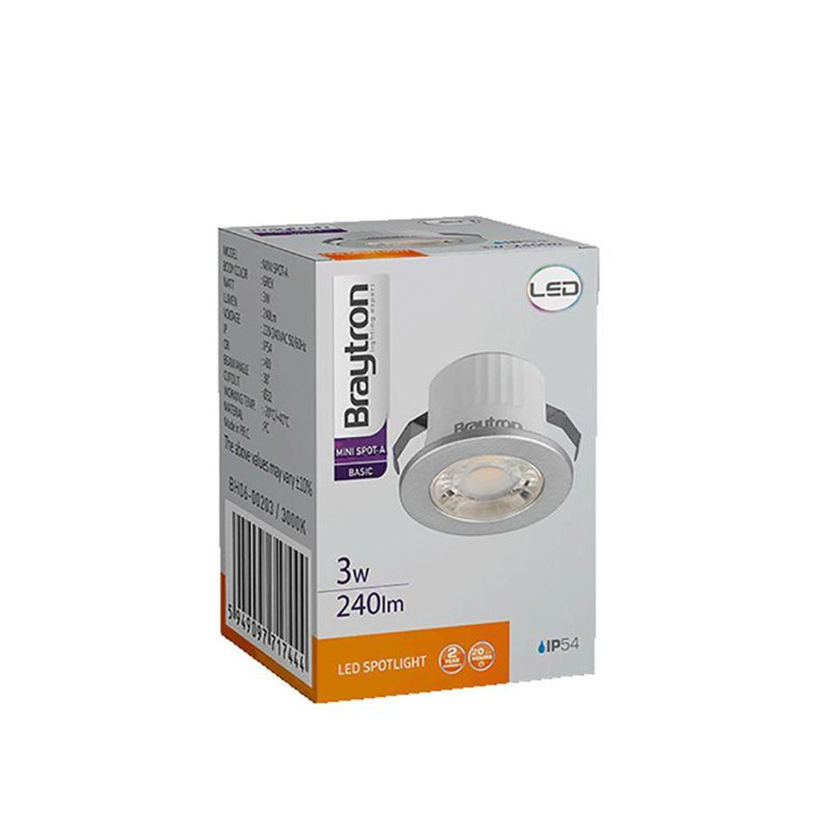 Mini LED Einbaustrahler rund in Silber mit 3W und kaltweißem Licht IP54 - Bild 4