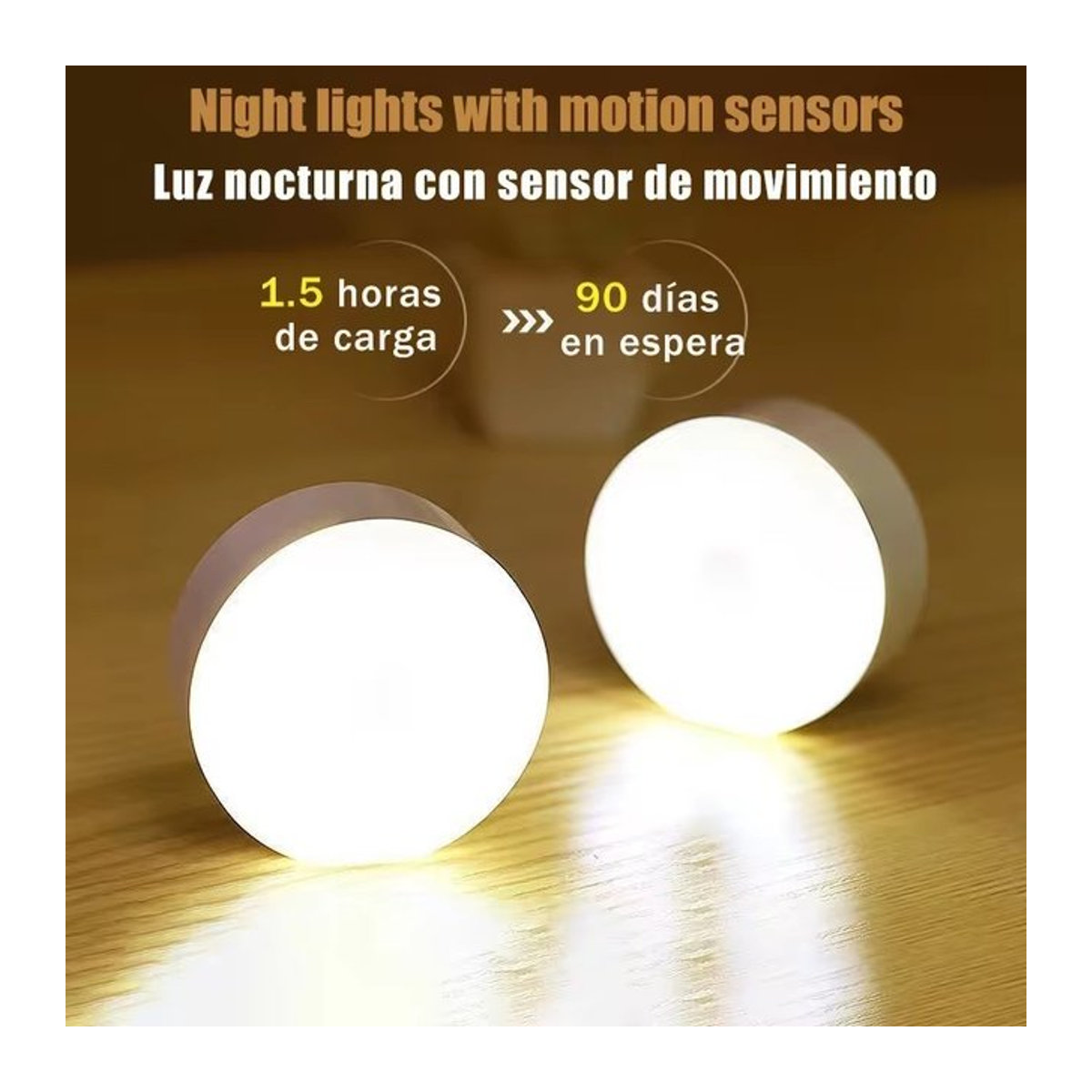 Mini LED Touch Sensor Nachtlicht mit magnetischer Basis, USB aufladbar und dimmbar, rund und tragbar für Küche und Schlafzimmer - Bild 1