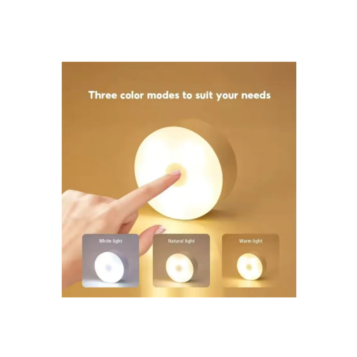 Mini LED Touch Sensor Nachtlicht mit magnetischer Basis, USB aufladbar und dimmbar, rund und tragbar für Küche und Schlafzimmer - Bild 7