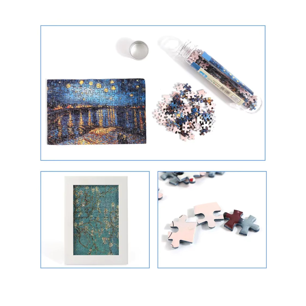 Mini-Reagenzglas-Puzzle Van Gogh Der Rhone Fluss unter dem Sternenhimmel Blau 150 Teile - Bild 2