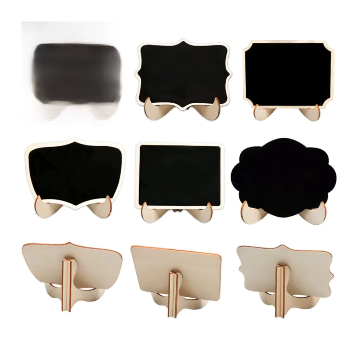 Mini-Tafel aus Holz mit Halterung zur Etikettierung und Tischnummerierung in Braun und Schwarz - Bild 6