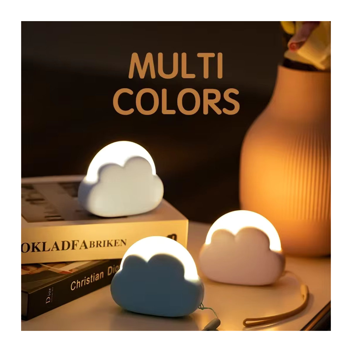 Mini USB Aufladbares LED Nachtlicht in Wolkenform, Weiß, Nachttischlampe für Kinder und Babyzimmer - Bild 4