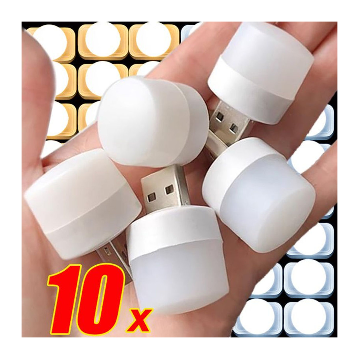 Mini USB Nachtlicht Warm Weiß mit Augenschutz für Computer und Powerbank zum Lesen - Bild 1