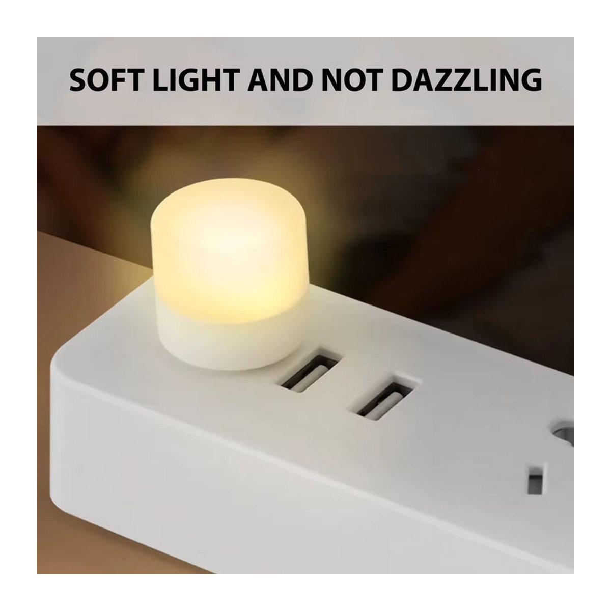 Mini USB Nachtlicht Warm Weiß mit Augenschutz für Computer und Powerbank zum Lesen - Bild 3