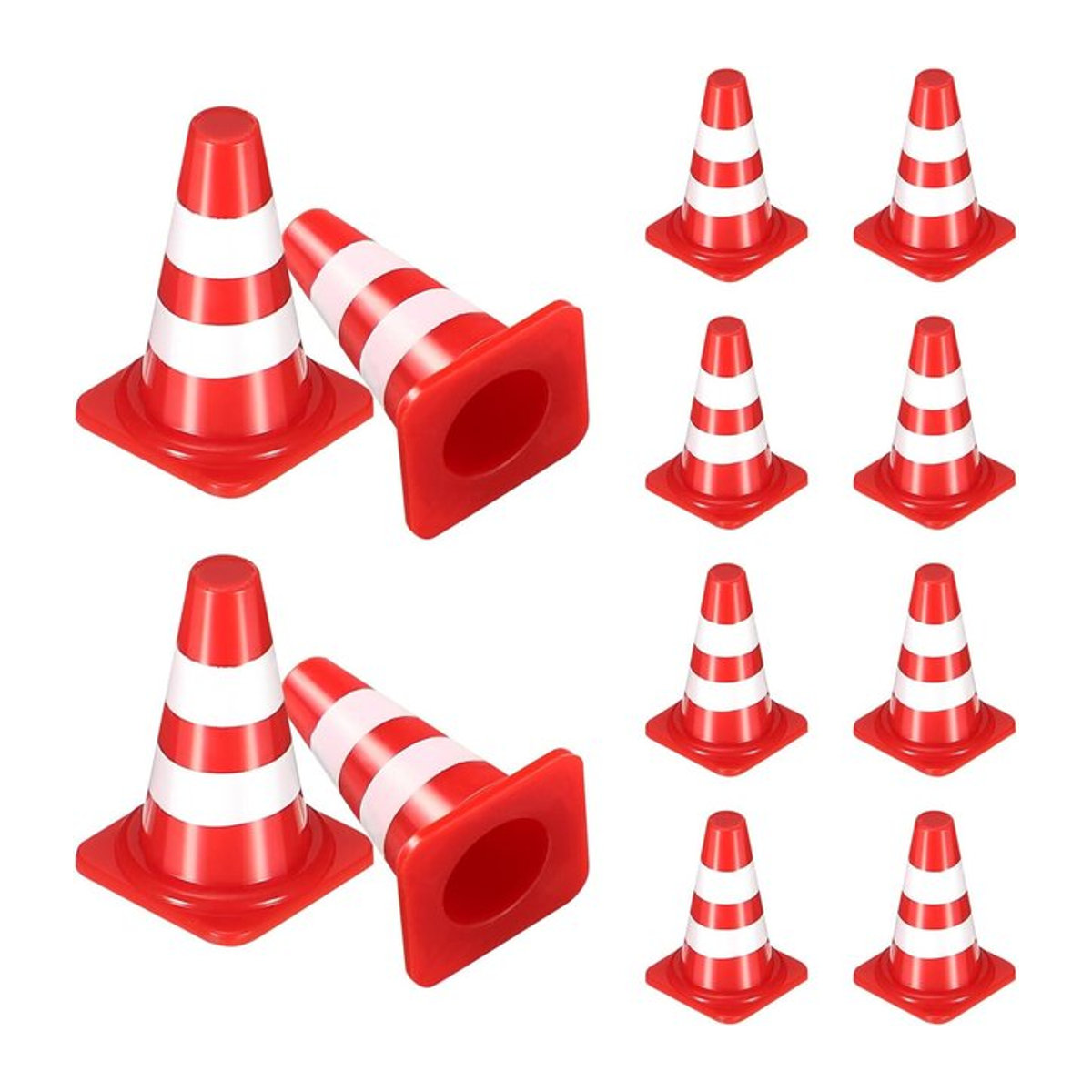 Mini-Verkehrskegel XYTLEZONE in Rot aus Kunststoff als Simulation und Kuchenaufsatz - Bild 1