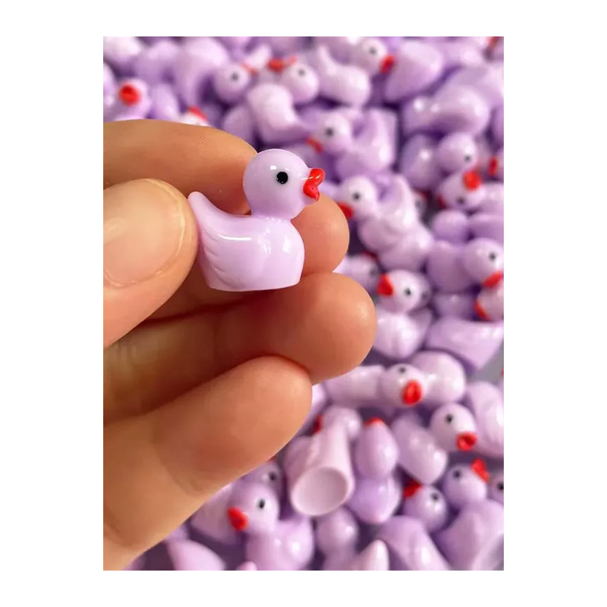 Miniatur-Enten aus Kunstharz in Lila und Rosa für deinen Feengarten und DIY-Dekorationen - Bild 4
