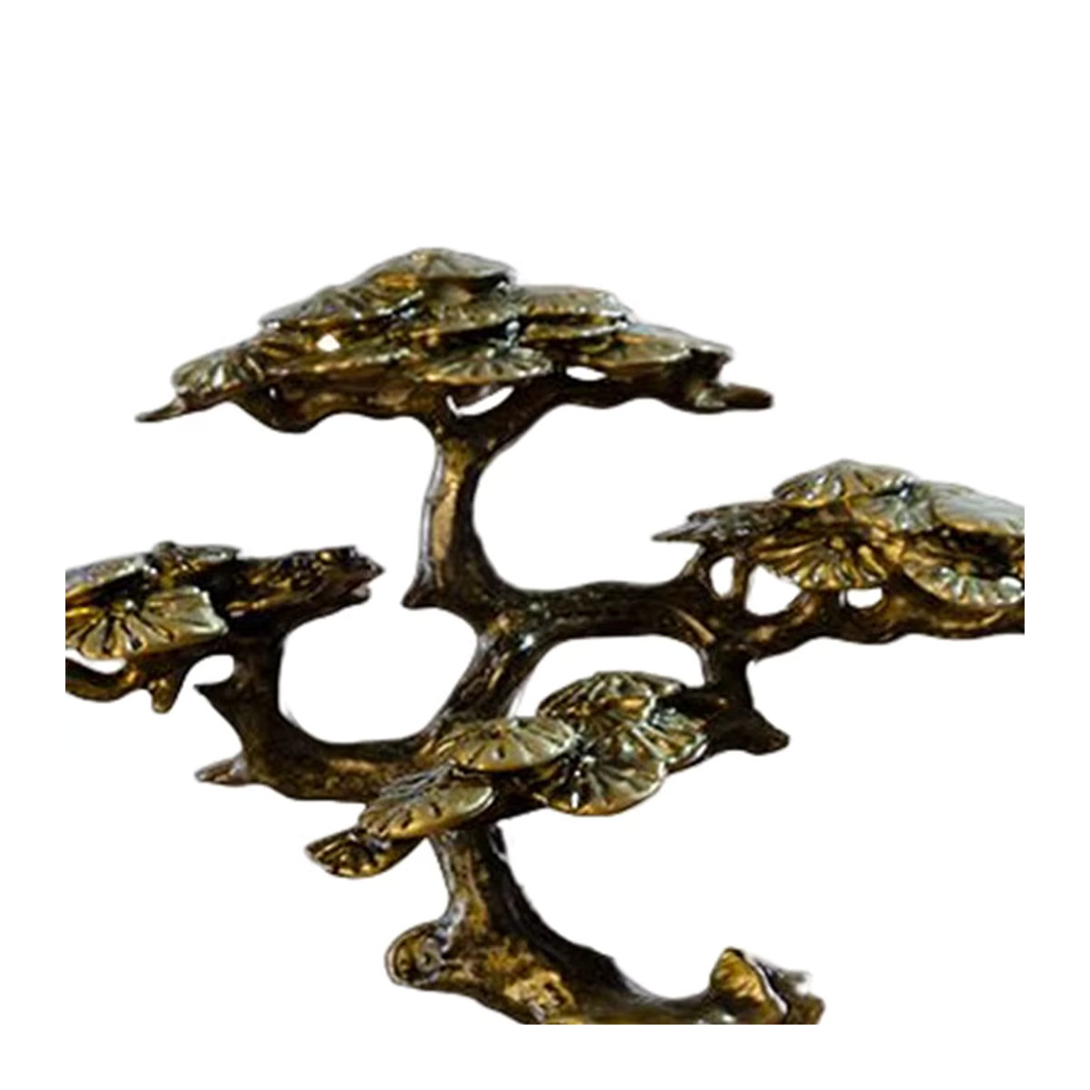 Miniatur Kiefer Figur aus Kupfer und Gold für Bonsai und Landschaftsdekorationen - Bild 5