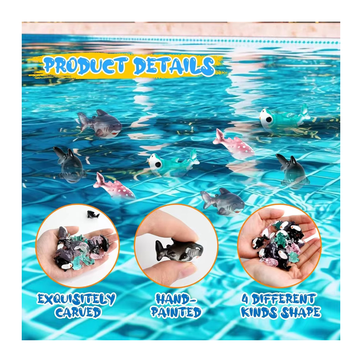 Miniatur-Meerestier-Figuren aus Kunstharz in Mehrfarbig für Aquarium-Dekoration und DIY-Feengarten, 4 oder 8 Stück - Bild 3