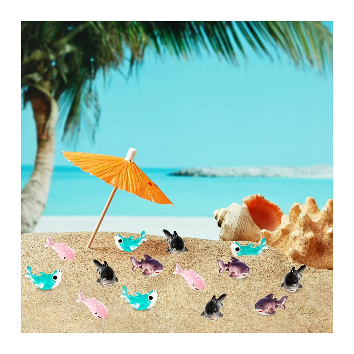 Miniatur-Meerestier-Figuren aus Kunstharz in Mehrfarbig für Aquarium-Dekoration und DIY-Feengarten, 4 oder 8 Stück - Bild 4