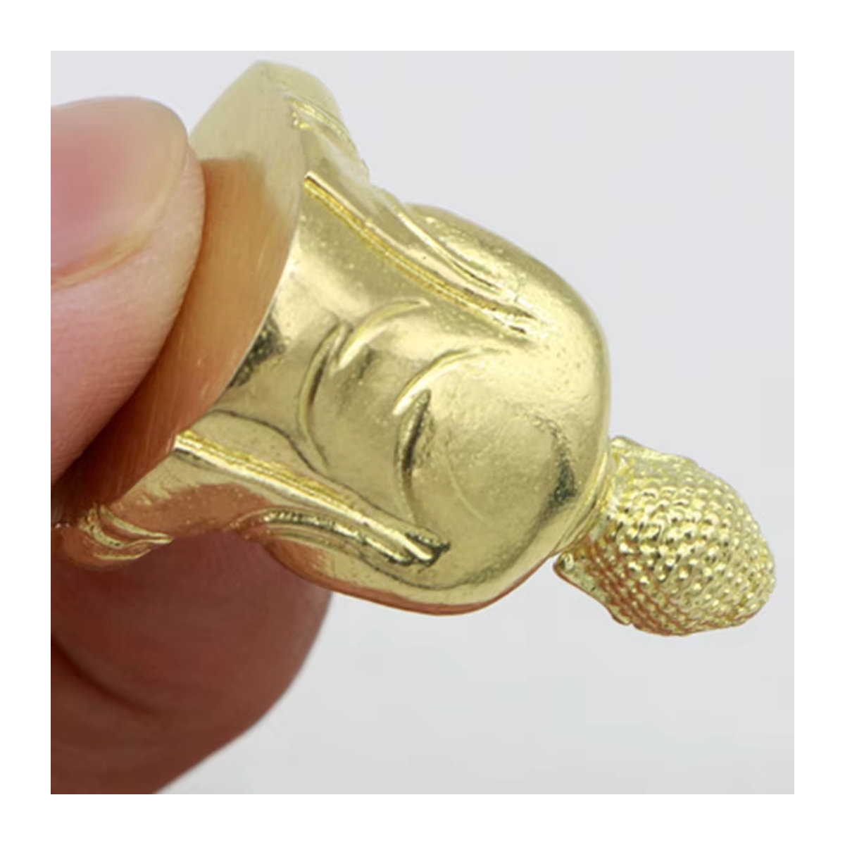 Miniatur-Shakyamuni-Buddha-Statue aus Messing in Gold und Kupfer, stehende orientalische Buddha-Figur - Bild 3