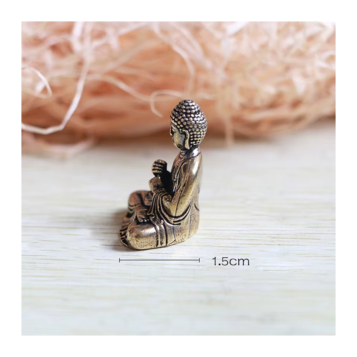 Miniatur-Shakyamuni-Buddha-Statue aus Messing in Gold und Kupfer, stehende orientalische Buddha-Figur - Bild 4