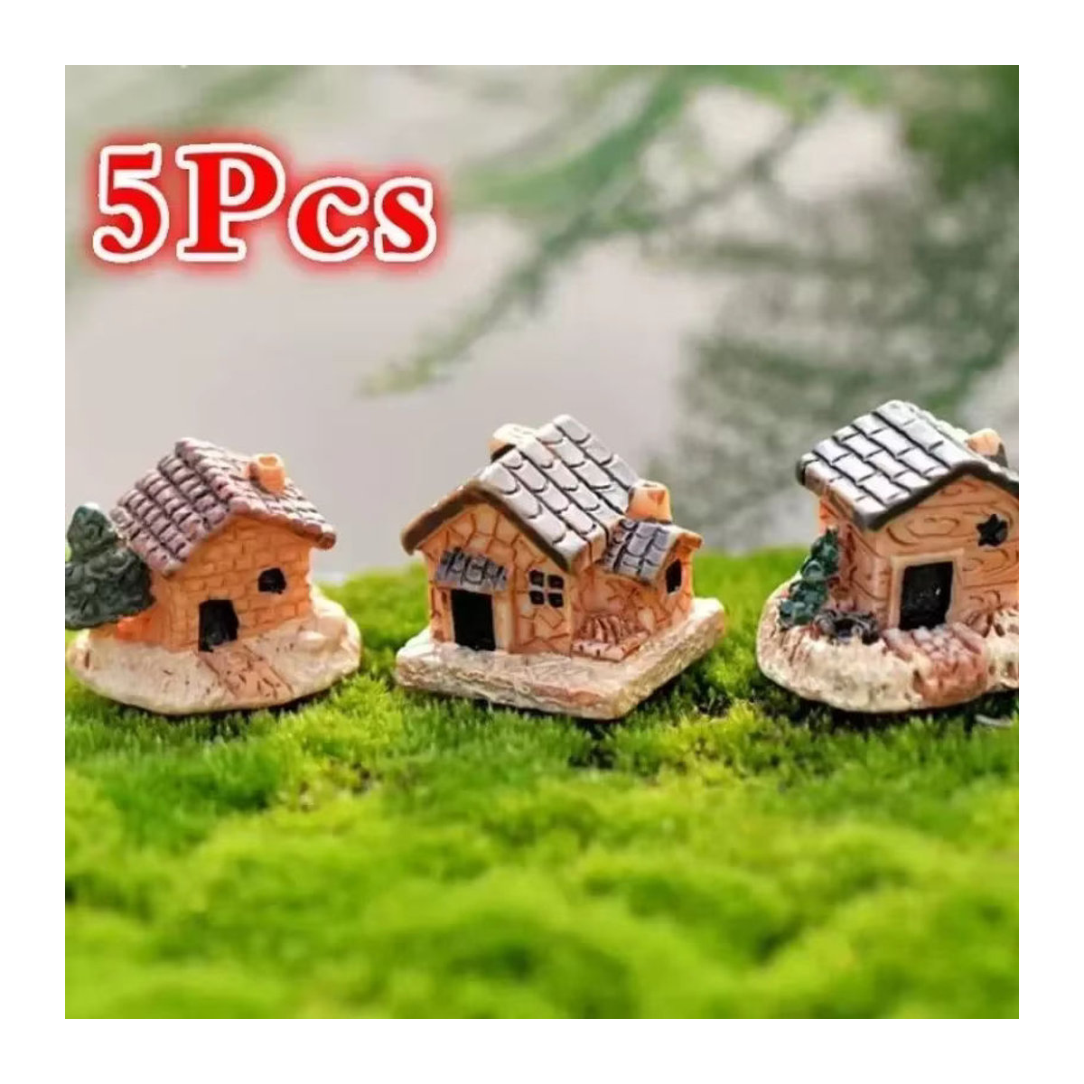 Miniatur Steinhaus aus Kunstharz in Braun für Puppenhaus und Garten-Mikrolandschaft - Bild 5