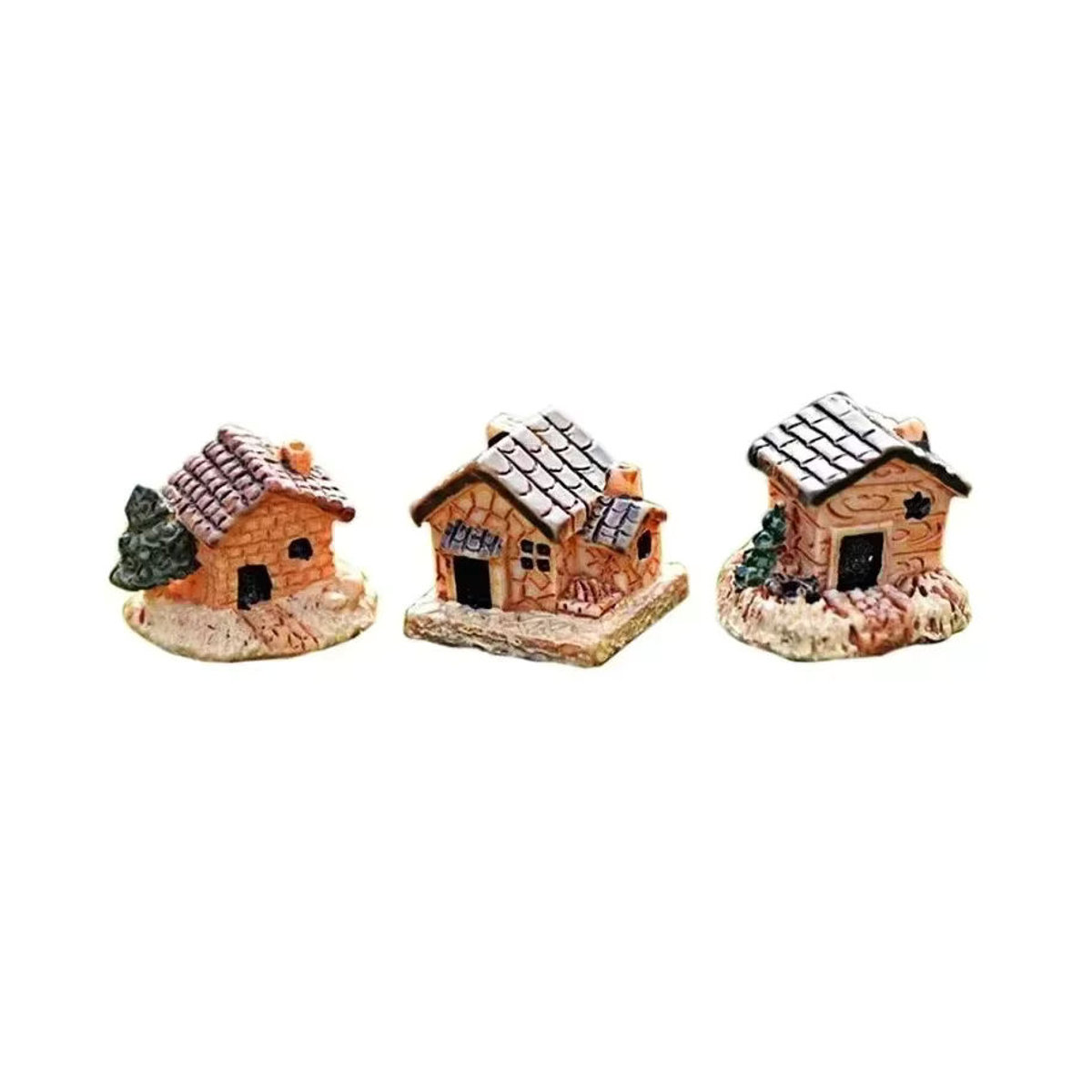 Miniatur Steinhaus aus Kunstharz in Braun für Puppenhaus und Garten-Mikrolandschaft - Bild 6