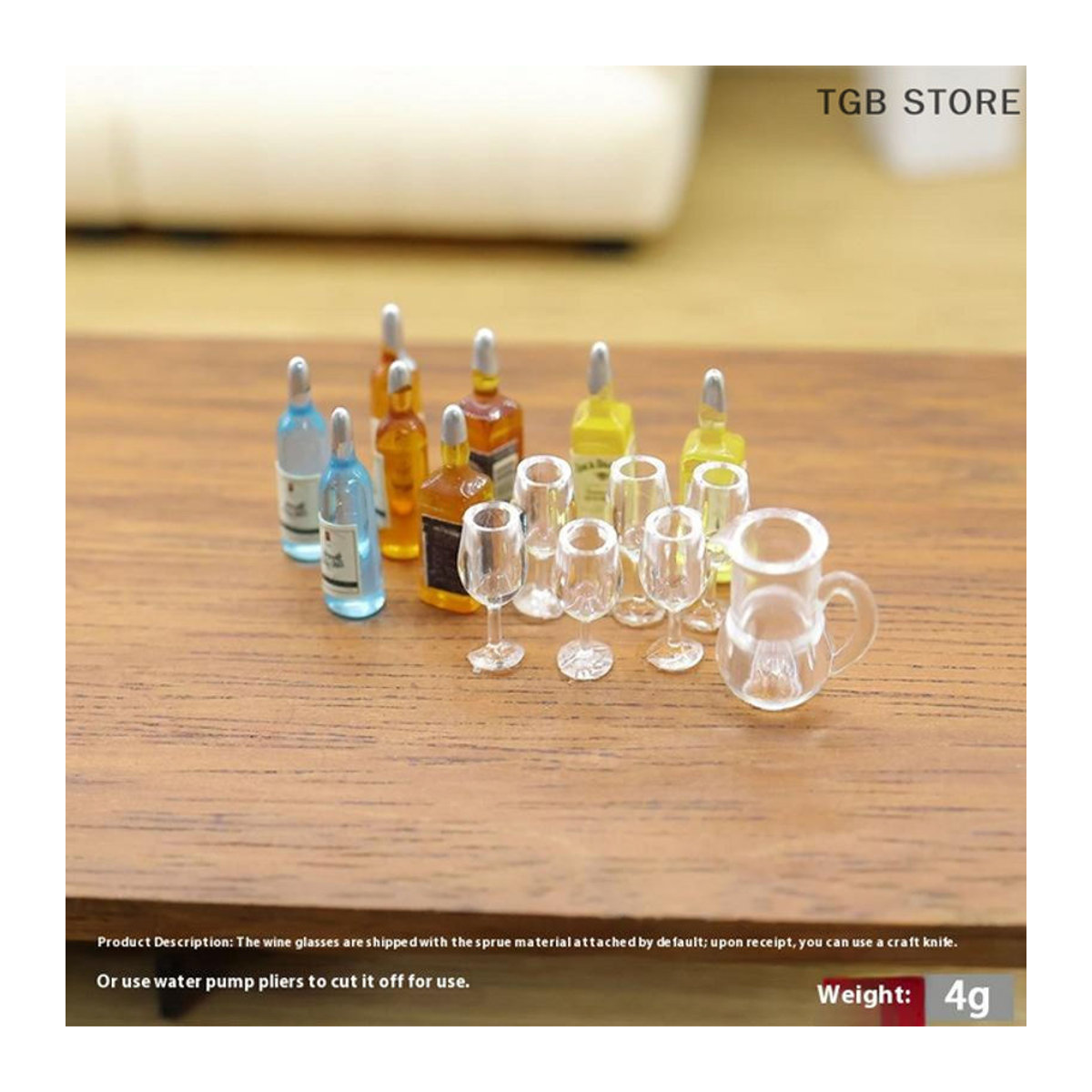 Miniatur-Weinflaschen Set aus Glas für Puppenhaus Küche und Restaurant Dekor Zubehör in Transparent - Bild 1