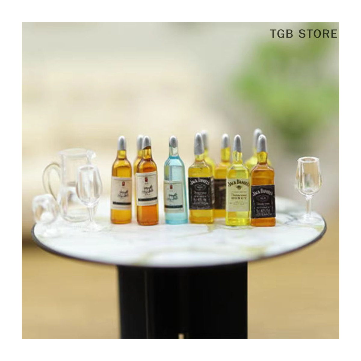 Miniatur-Weinflaschen Set aus Glas für Puppenhaus Küche und Restaurant Dekor Zubehör in Transparent - Bild 2