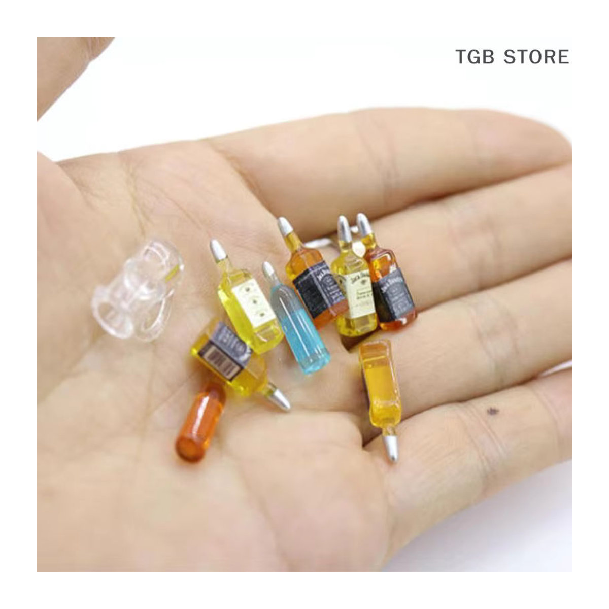 Miniatur-Weinflaschen Set aus Glas für Puppenhaus Küche und Restaurant Dekor Zubehör in Transparent - Bild 4
