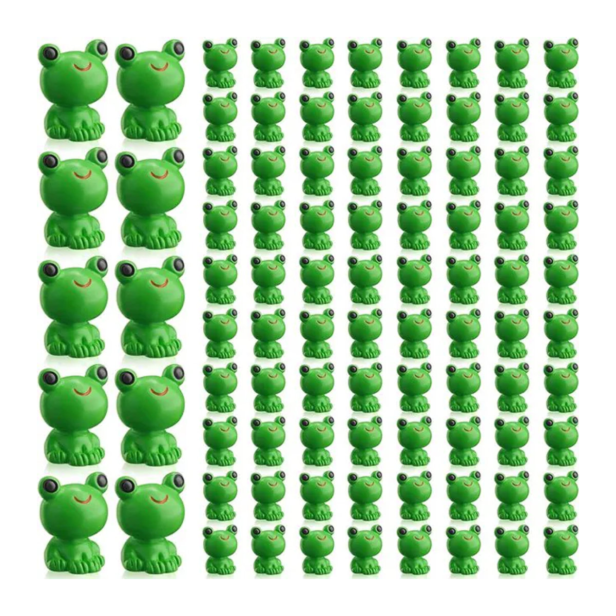 Miniaturfiguren aus Kunstharz in Form von grünen Fröschen für dein DIY Fee Topf Bastelprojekt und Mikrolandschaften, 5 Stück - Bild 1