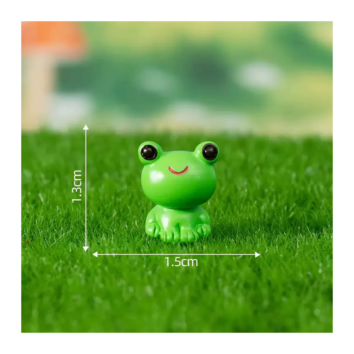 Miniaturfiguren aus Kunstharz in Form von grünen Fröschen für dein DIY Fee Topf Bastelprojekt und Mikrolandschaften, 5 Stück - Bild 3