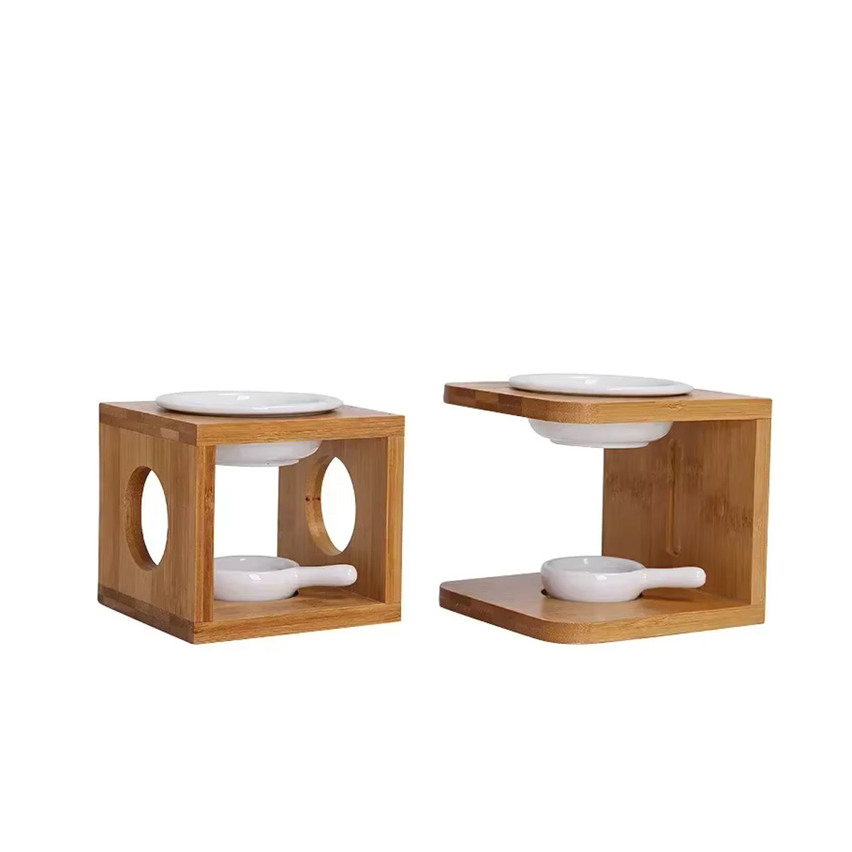 MINIDEAL Aromabrenner aus Keramik und Holz in Braun mit Teelichthalter für ätherische Öle und Aromatherapie - Bild 5