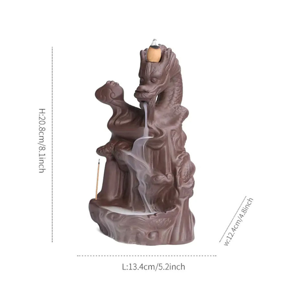 MINIDEAL Drachen-Räuchergefäß aus Keramik in Lila und Braun mit Rückfluss-Effekt als Feng Shui Ornament - Bild 2