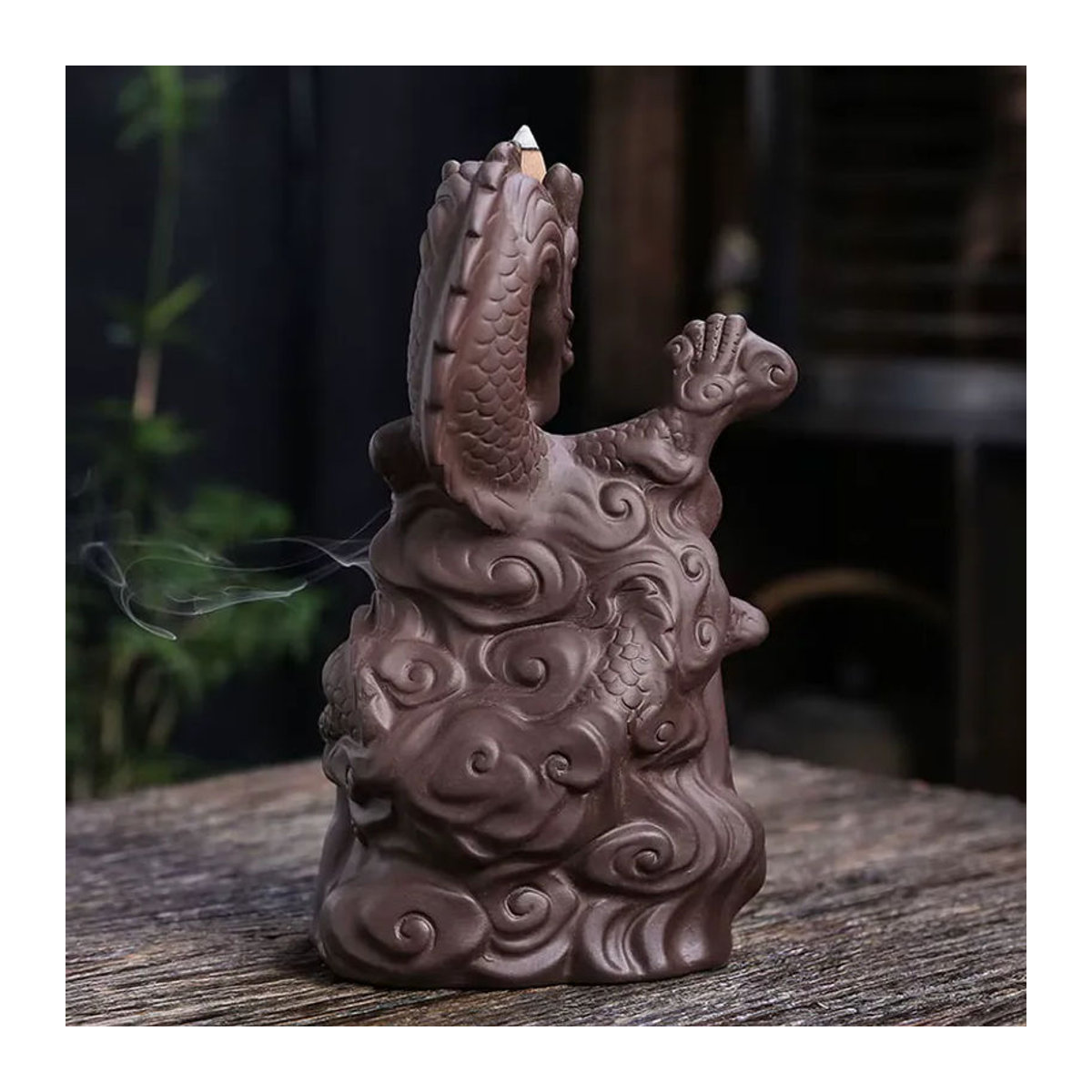 MINIDEAL Drachen-Räuchergefäß aus Keramik in Lila und Braun mit Rückfluss-Effekt als Feng Shui Ornament - Bild 3