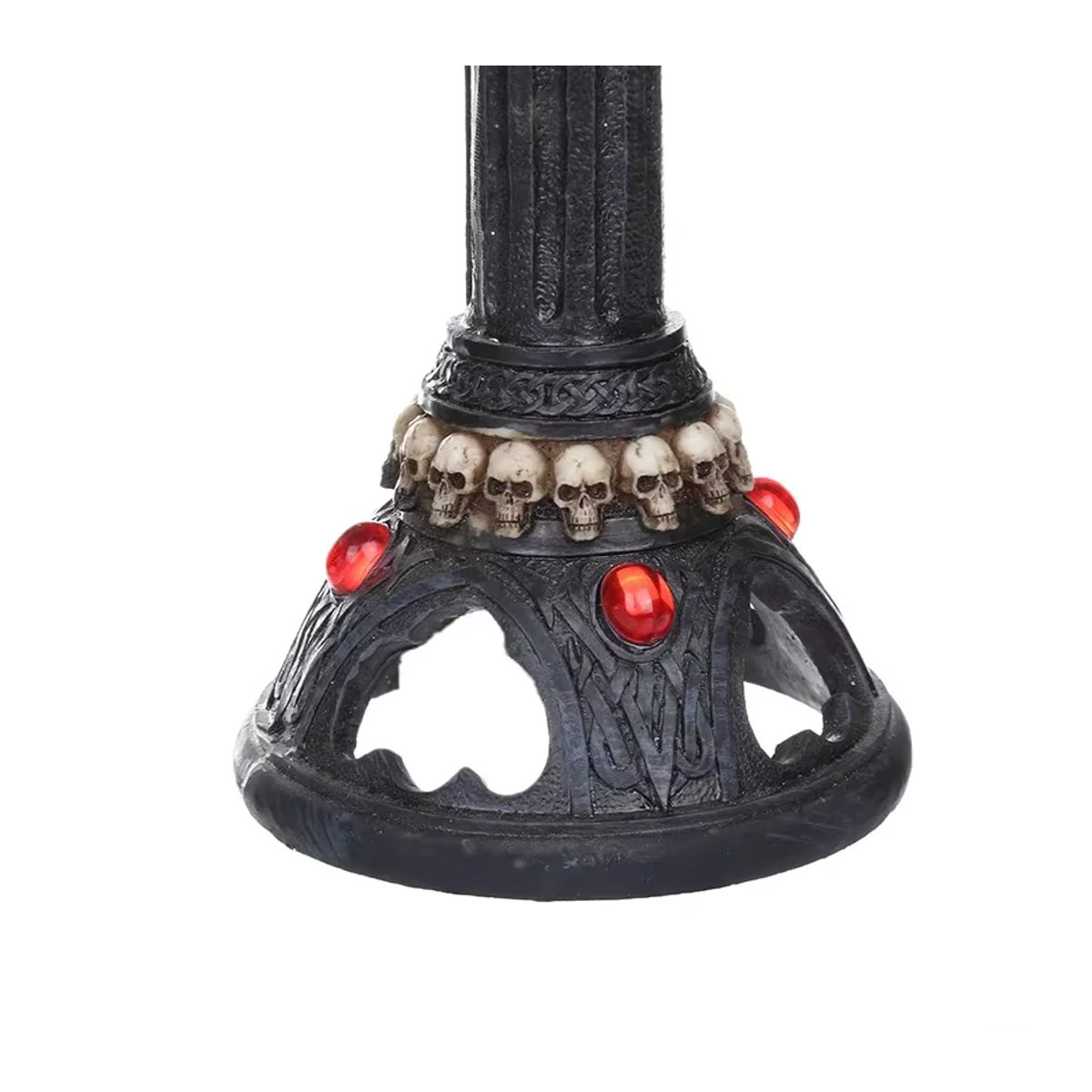 MINIDEAL Halloween Schädel Kerzenhalter aus Kunstharz in Weiß für Teelichter im Punk-Stil - Bild 4
