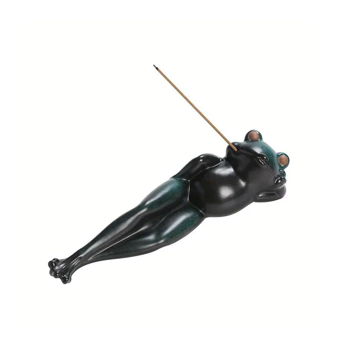 MINIDEAL Keramik Räucherstäbchenhalter Frosch Ornament in Grün - Bild 3
