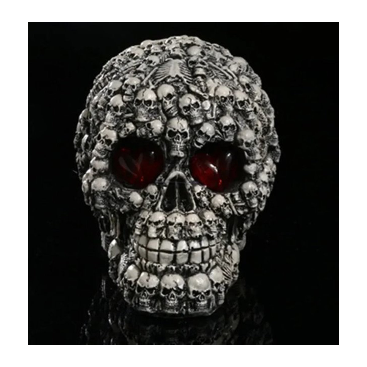 MINIDEAL LED Schädel Ornament aus Kunstharz in Weiß für Halloween Dekorationen - Bild 1