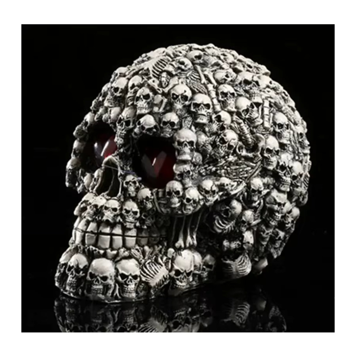 MINIDEAL LED Schädel Ornament aus Kunstharz in Weiß für Halloween Dekorationen - Bild 2