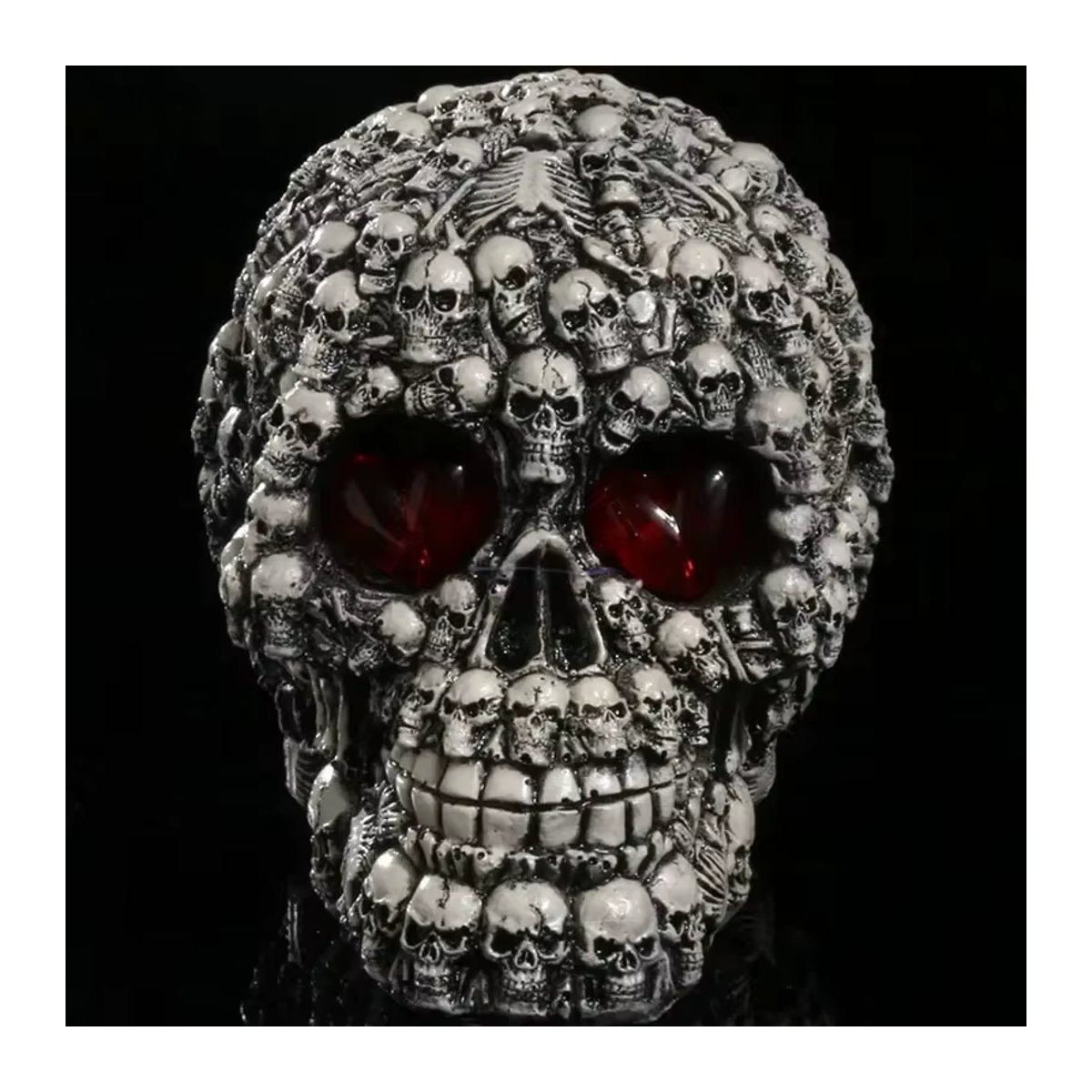 MINIDEAL LED Schädel Ornament aus Kunstharz in Weiß für Halloween Dekorationen - Bild 3