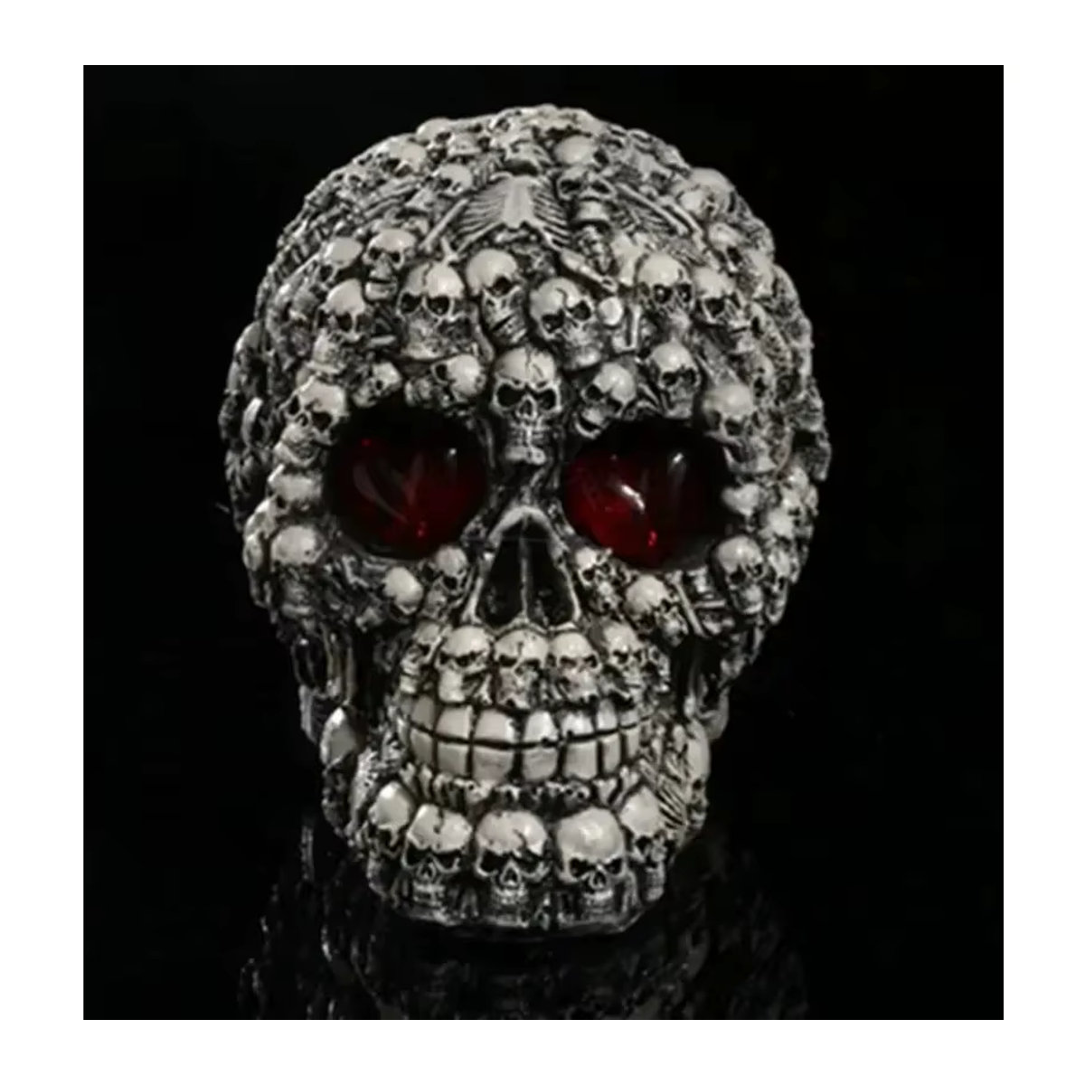 MINIDEAL LED Schädel Ornament aus Kunstharz in Weiß für Halloween Dekorationen - Bild 4