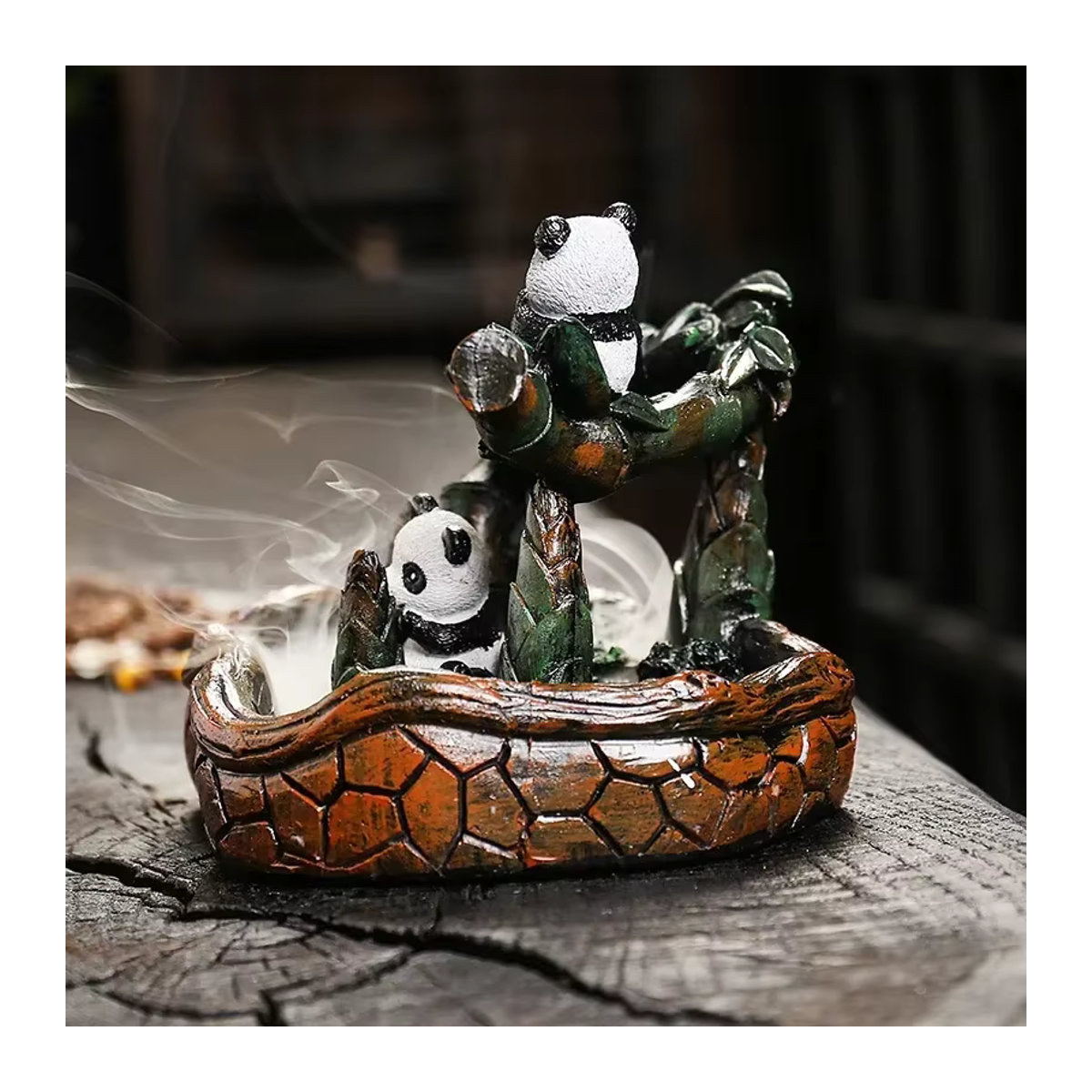 MINIDEAL Rückfluss-Weihrauchbrenner Panda aus Kunstharz, mehrfarbig - Bild 4