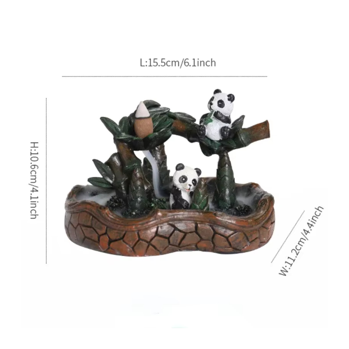MINIDEAL Rückfluss-Weihrauchbrenner Panda aus Kunstharz, mehrfarbig - Bild 6