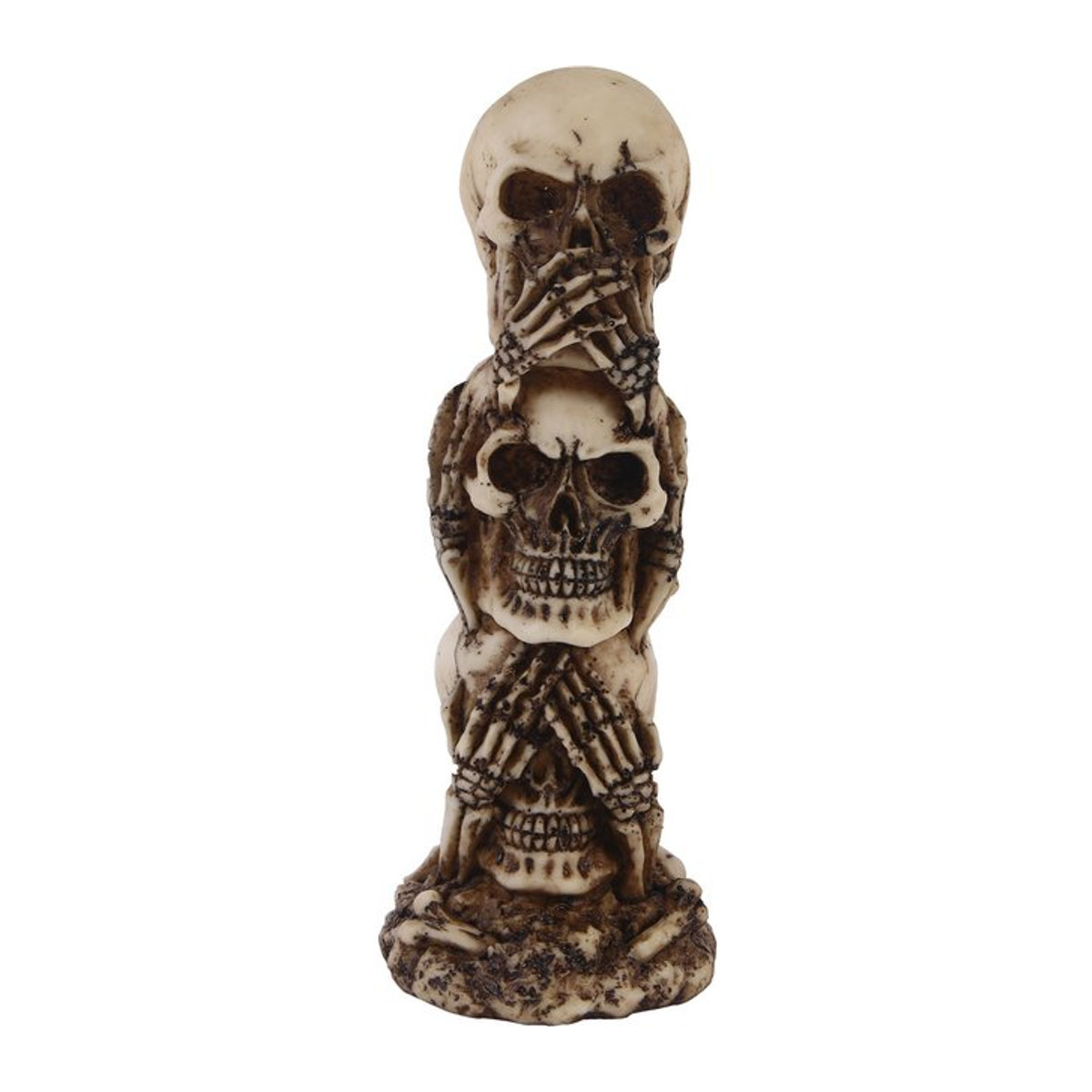 MINIDEAL Totenkopf-Ornament aus Kunstharz in Beige als Halloween-Gartendekoration - Bild 1
