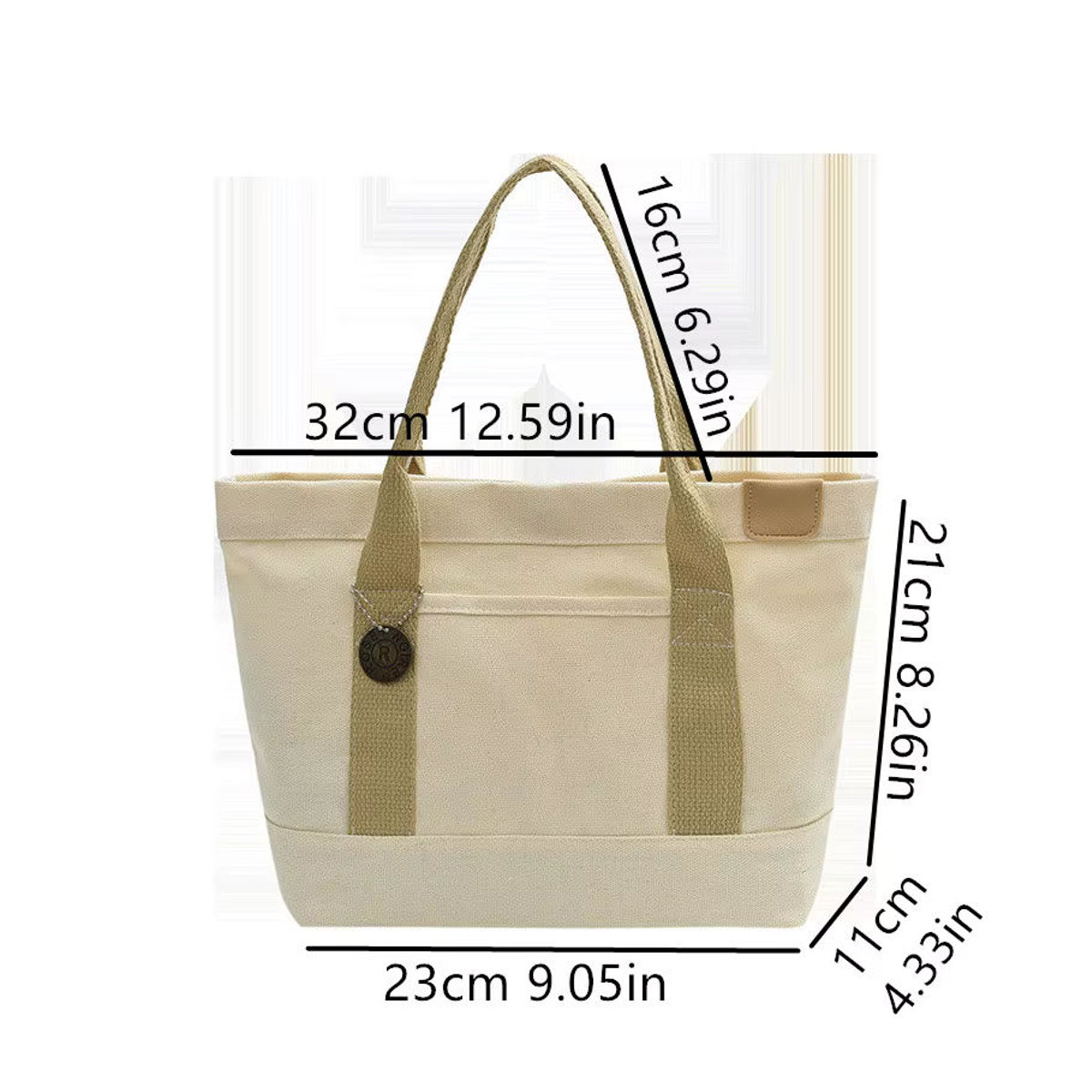 Minimalistische Canvas-Einkaufstasche von FXZLLQ für Damen in Weiß oder Beige - Bild 2