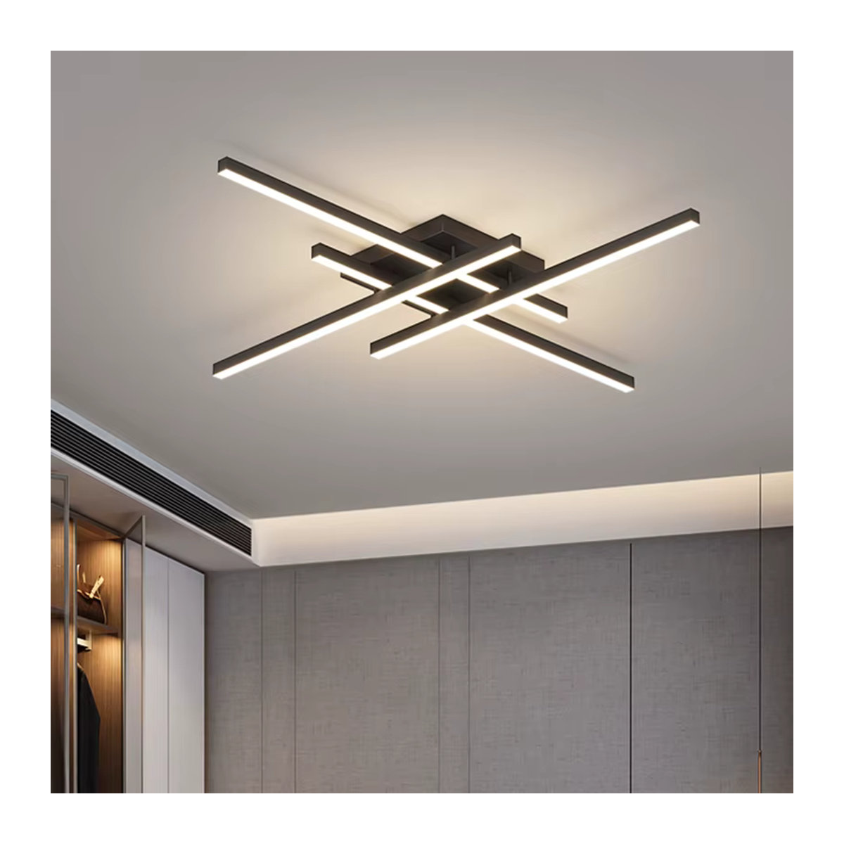 Minimalistische LED-Deckenlampe von CETANT aus Aluminium in Schwarz mit warmweißem Licht - Bild 2