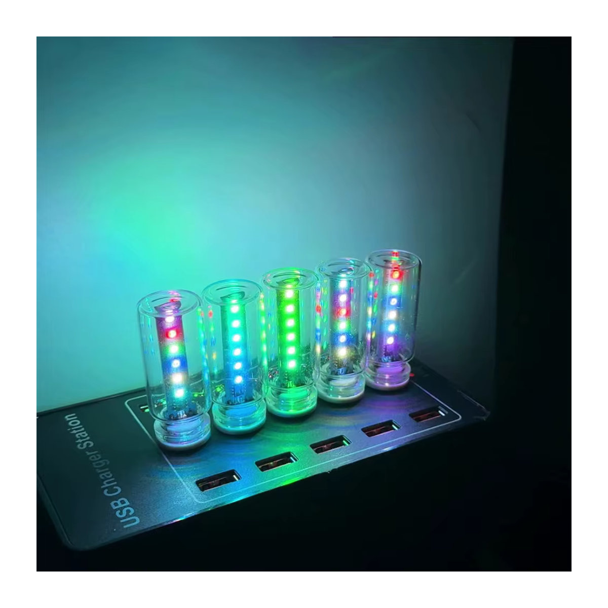 Minimalistische LED-Nachttischlampe aus Glas mit 7 Farben, Touch-Steuerung und einstellbarer Helligkeit via USB - Bild 3