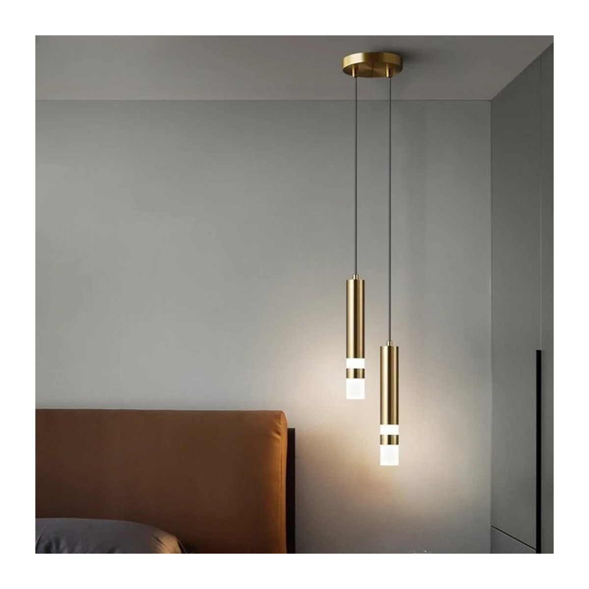 Minimalistische LED-Pendelleuchte aus Aluminium in Schwarz für Restaurant, Kaffeebar oder Schlafzimmer - Bild 1