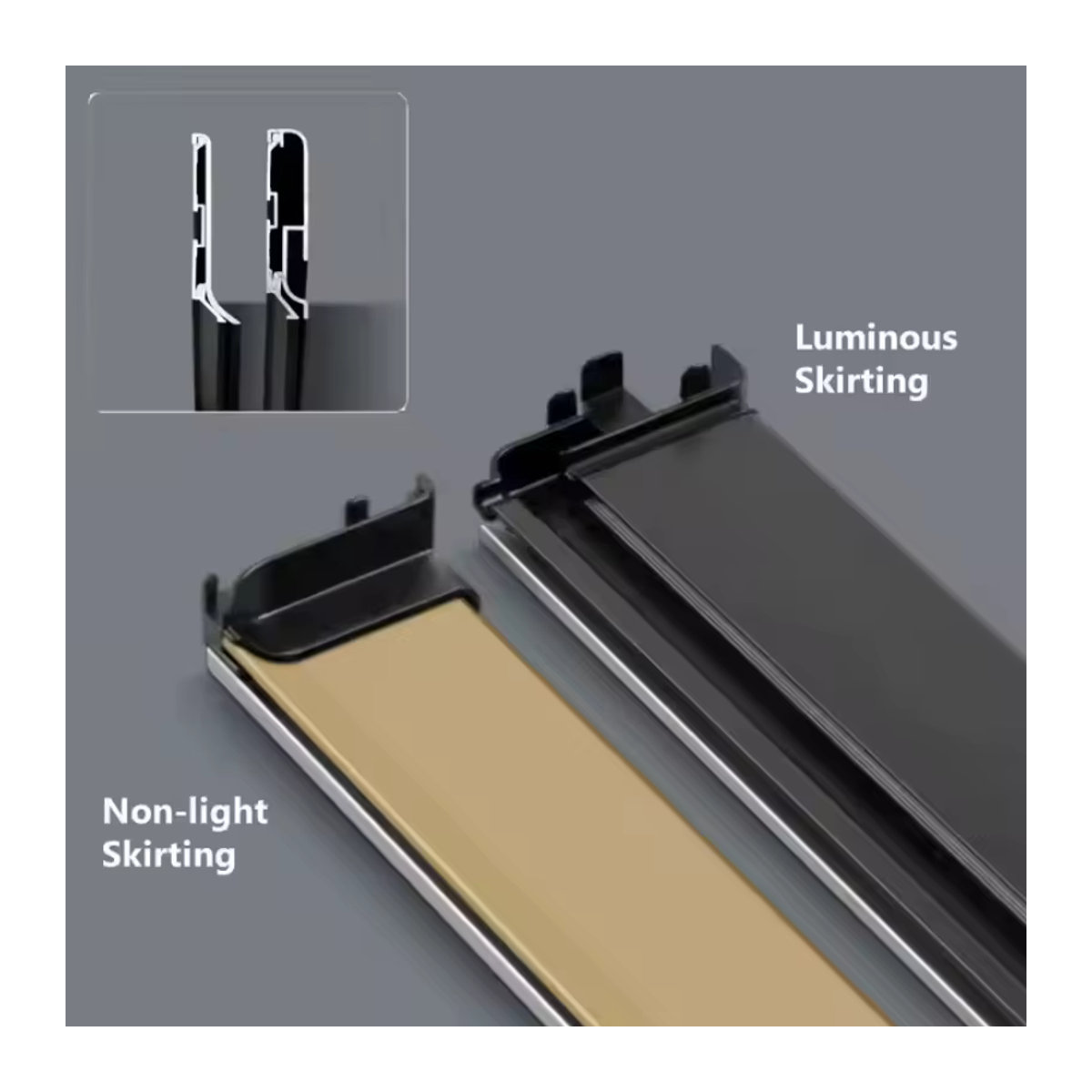 Minimalistische LED-Sockel-Linie Aluminium Profil Oberfläche Montiert Ksdligh Bodenlampe für Wohnzimmer und Korridor H: 5/8 cm - Bild 3